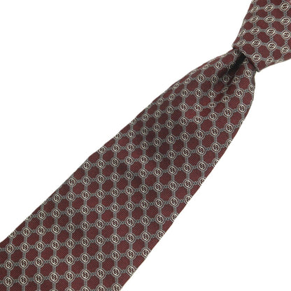 【中古】グッチ GUCCI シルク GGパターン ネクタイ ボルドー【 状態ランクA 】【 メンズ 】