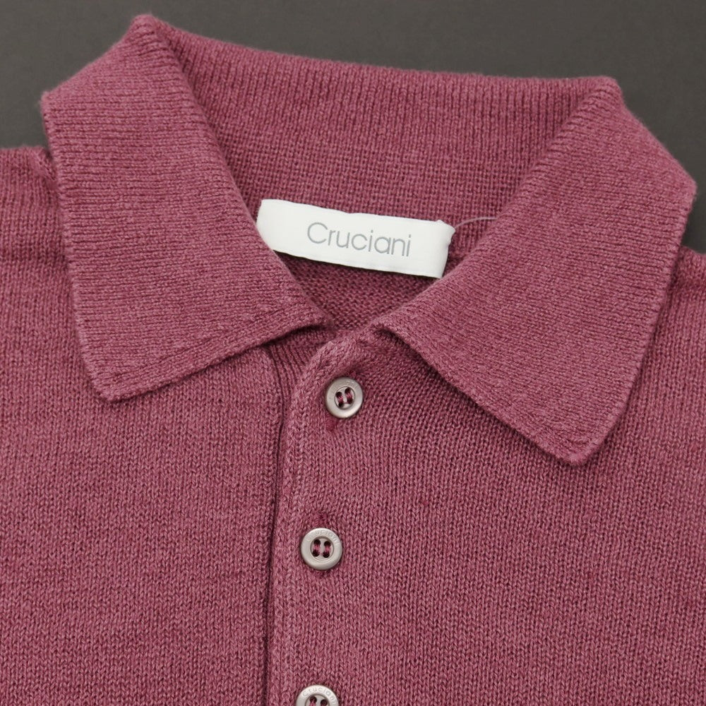 【中古】クルチアーニ CRUCIANI リネンコットン 半袖 ポロニット パープル【サイズ44】【 状態ランクB 】【 メンズ 】