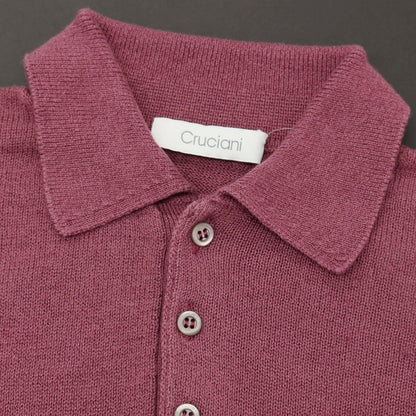 【中古】クルチアーニ CRUCIANI リネンコットン 半袖 ポロニット パープル【サイズ44】【 状態ランクB 】【 メンズ 】