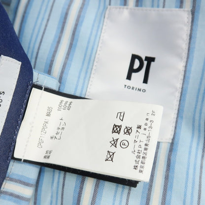 【中古】ピーティートリノ PT TORINO SUPER100’S ウール ハウンドトゥース ドレススラックスパンツ ブラックxホワイト【サイズ46】【 状態ランクD 】【 メンズ 】
