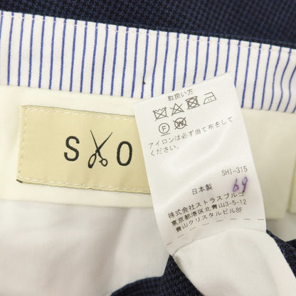 【中古】エスオー SO ウール ドレススラックスパンツ ネイビーxブラック【サイズ表記不明（46位）】【 状態ランクC 】【 メンズ 】