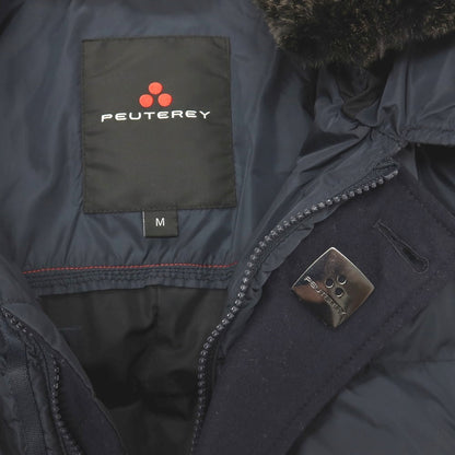 【中古】ピューテリー PEUTEREY ハリケーン ナイロン フーデッド ダウンジャケット ネイビー【サイズM】【 状態ランクB 】【 メンズ 】
