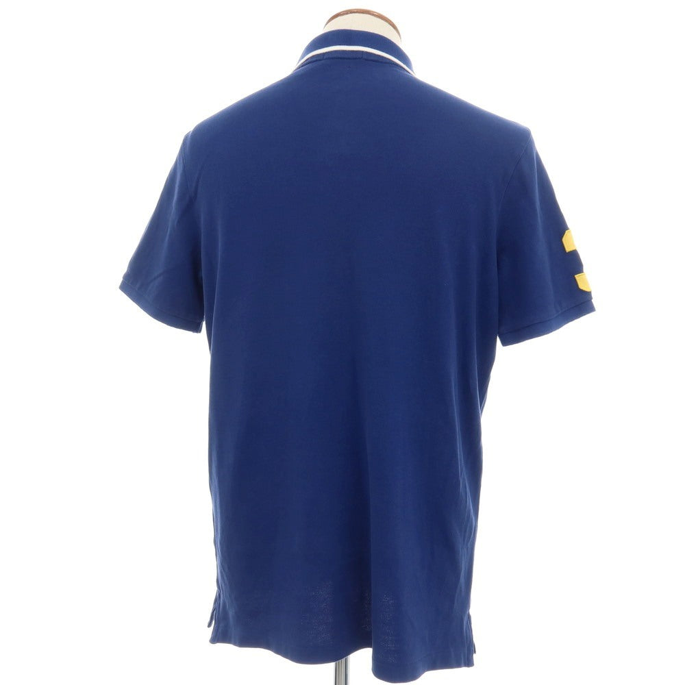 【中古】ポロ ラルフローレン Polo Ralph Lauren YACHT CLUB 鹿の子 半袖ポロシャツ ダークブルー【サイズＭ】【 状態ランクC 】【 メンズ 】