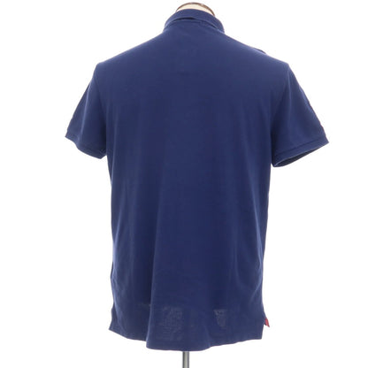 【中古】ポロ ラルフローレン Polo Ralph Lauren コットン 鹿の子 半袖ポロシャツ ネイビー【サイズL】【 状態ランクB 】【 メンズ 】