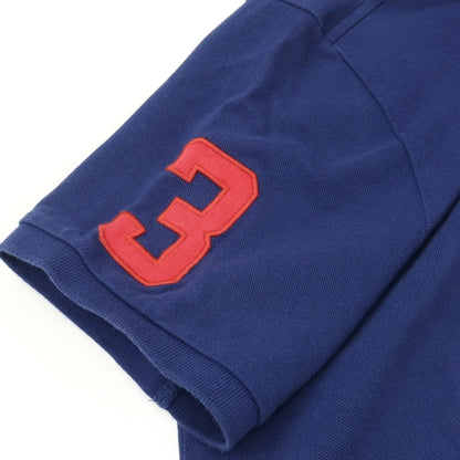 【中古】ポロ ラルフローレン Polo Ralph Lauren コットン 鹿の子 半袖ポロシャツ ネイビー【サイズL】【 状態ランクB 】【 メンズ 】