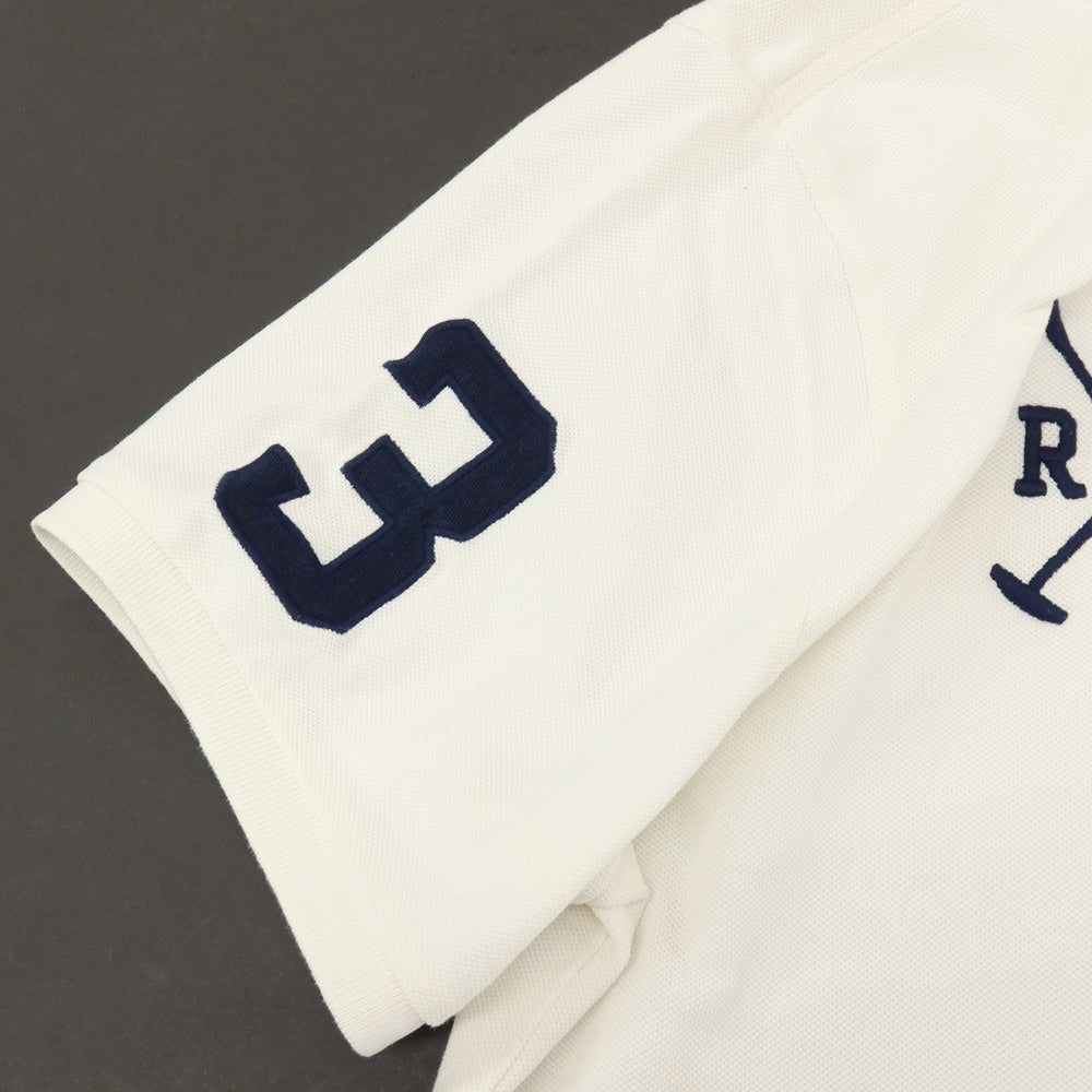 【中古】ポロ ラルフローレン Polo Ralph Lauren コットン 鹿の子 半袖ポロシャツ オフホワイト【サイズL】【 状態ランクB 】【 メンズ 】
