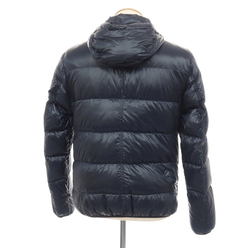 【中古】ヘルノ Herno ナイロン フーデッド ダウンジャケット ネイビー【サイズ44】【 状態ランクA 】【 メンズ 】