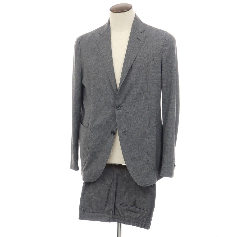 【中古】ラルディーニ LARDINI easywear ストレッチ ポリエステルウール 3つボタンスーツ セットアップ グレー【サイズ52】【 状態ランクB 】【 メンズ 】