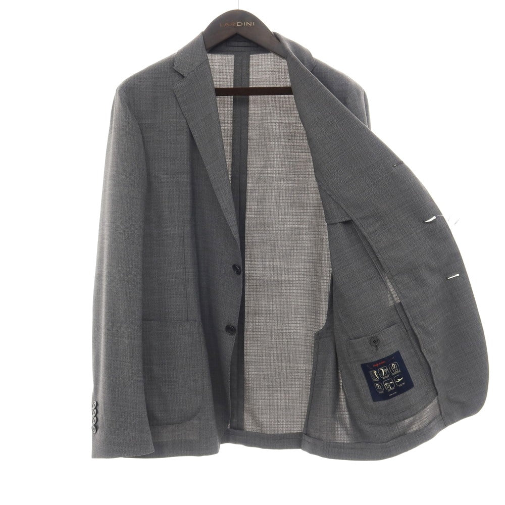 【中古】ラルディーニ LARDINI easywear ストレッチ ポリエステルウール 3つボタンスーツ セットアップ グレー【サイズ52】【 状態ランクB 】【 メンズ 】