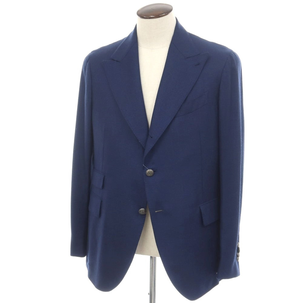 【中古】ガブリエレ パジーニ Gabriele Pasini カシミヤシルク 3B テーラードジャケット ライトネイビー【サイズ52】【 状態ランクB 】【 メンズ 】