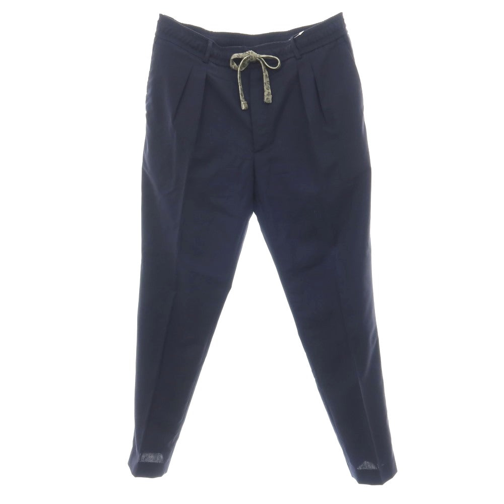 【中古】ガブリエレ パジーニ Gabriele Pasini ウール イージー カジュアルスラックスパンツ ネイビー【サイズ52】【 状態ランクC 】【 メンズ 】