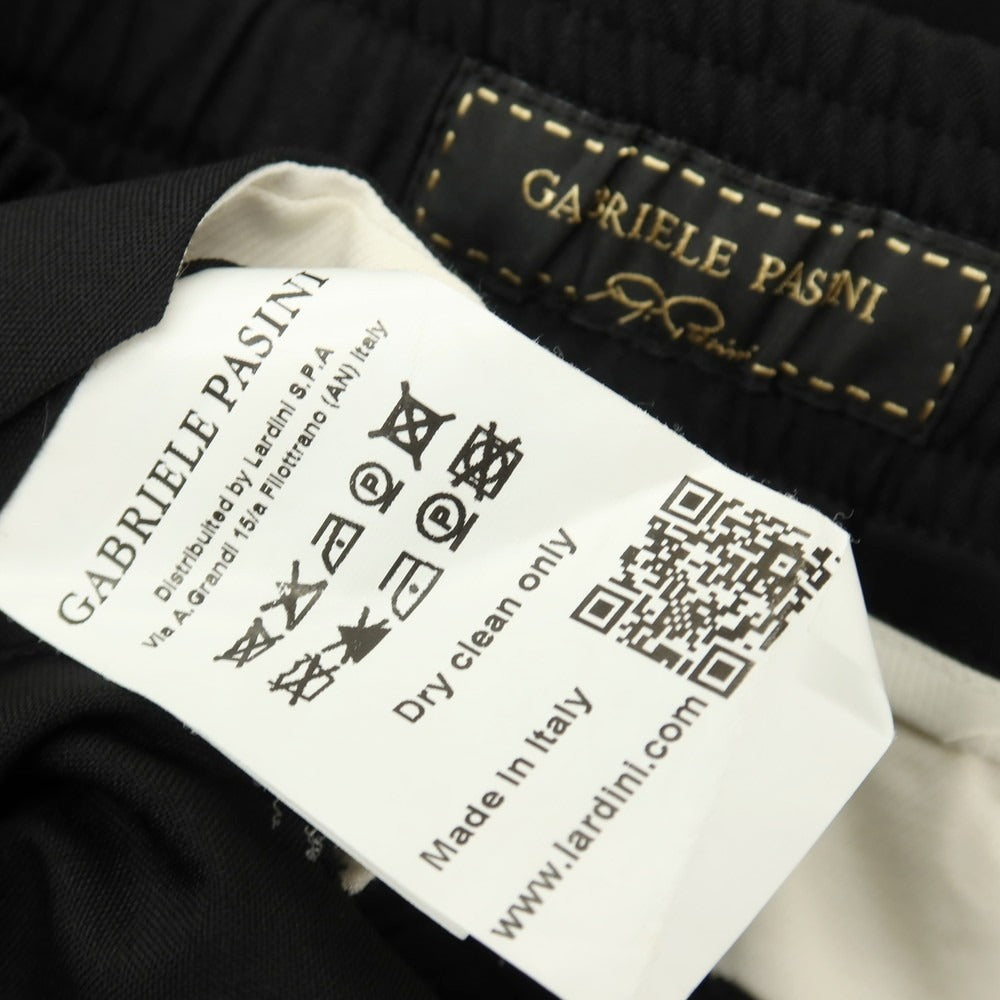 【中古】ガブリエレ パジーニ Gabriele Pasini ウール イージー カジュアルスラックスパンツ ブラック【サイズ52】【 状態ランクC 】【 メンズ 】