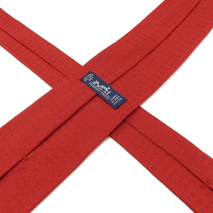 【中古】エルメス HERMES シルク ファソネH Hロゴ ジャカード ネクタイ レッド【 状態ランクB 】【 メンズ 】