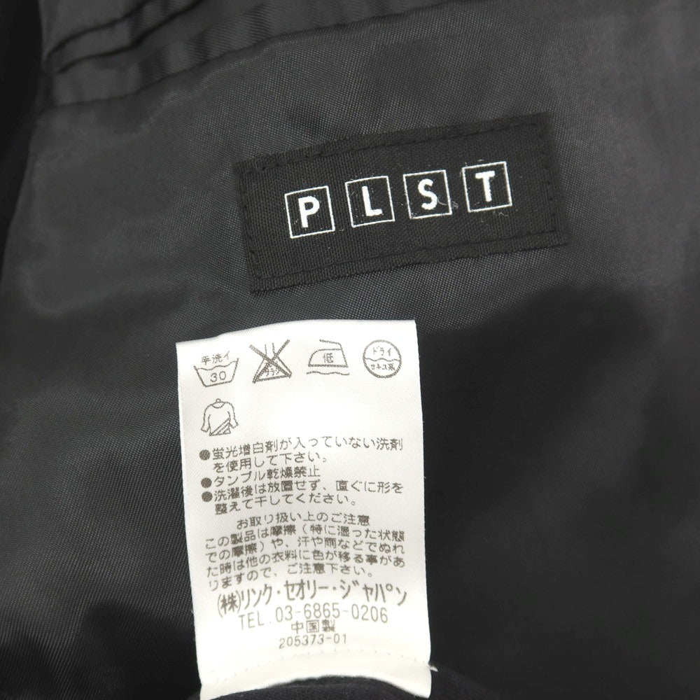 【中古】プラステ PLST ナイロンレーヨンポリエステル ジャージー 2つボタンスーツ セットアップ ブラック【サイズM】【 状態ランクB 】【 メンズ 】