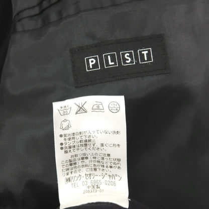 【中古】プラステ PLST ナイロンレーヨンポリエステル ジャージー 2つボタンスーツ セットアップ ブラック【サイズM】【 状態ランクB 】【 メンズ 】