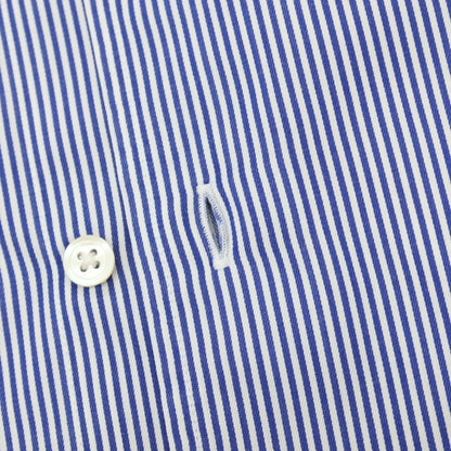 【中古】アザブテーラー azabu tailor コットン ストライプ セミワイドカラー ドレスシャツ ブルーxホワイト【サイズ41】【 状態ランクB 】【 メンズ 】