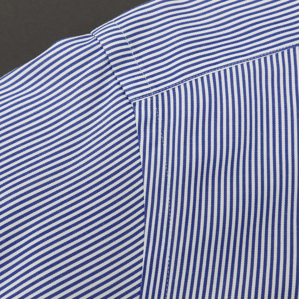 【中古】アザブテーラー azabu tailor コットン ストライプ セミワイドカラー ドレスシャツ ブルーxホワイト【サイズ41】【 状態ランクB 】【 メンズ 】