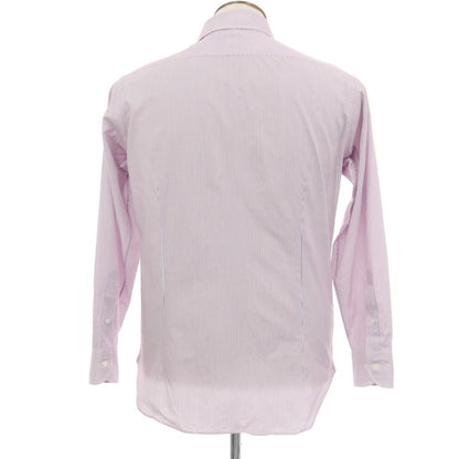 【中古】アザブテーラー azabu tailor コットン ストライプ セミワイドカラー ドレスシャツ レッドxブルー【サイズ41】【 状態ランクB 】【 メンズ 】