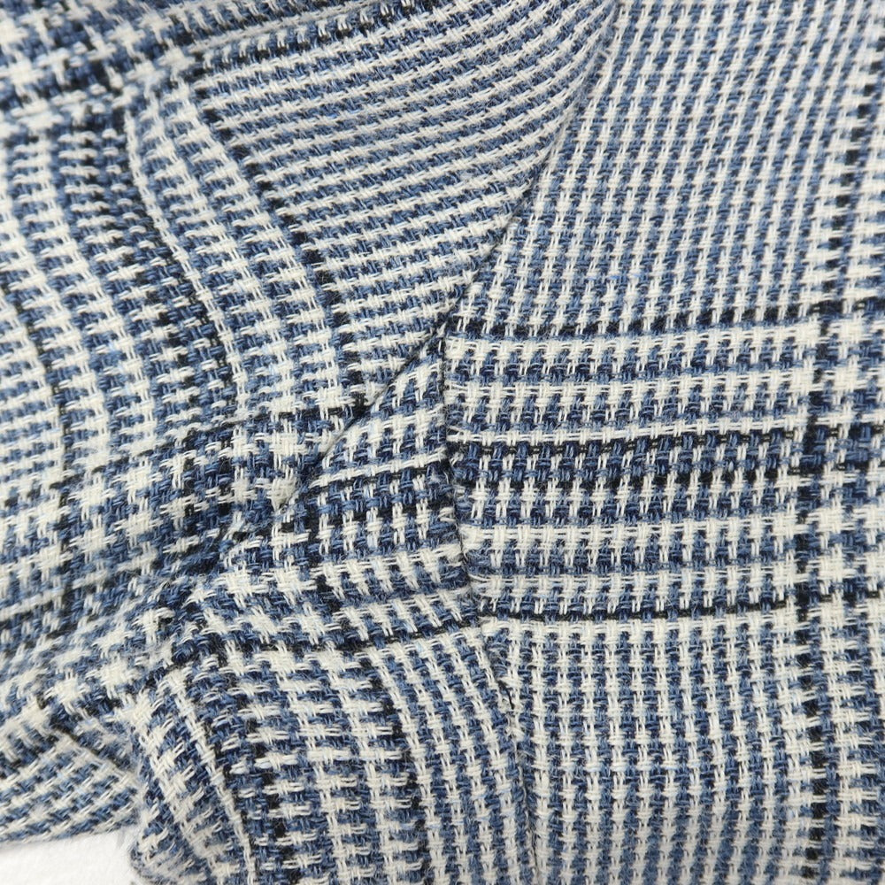 【中古】タリアトーレ TAGLIATORE Brilla per il gusto別注 リネンウール チェック 2B テーラードジャケット ネイビーxホワイト【サイズ46】【 状態ランクC 】【 メンズ 】