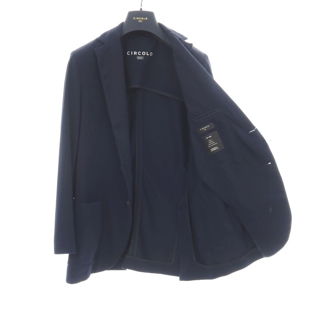 【中古】チルコロ1901 CIRCOLO 1901 コットンナイロン ジャージー 2B カジュアルジャケット ネイビー【サイズ48】【 状態ランクB 】【 メンズ 】