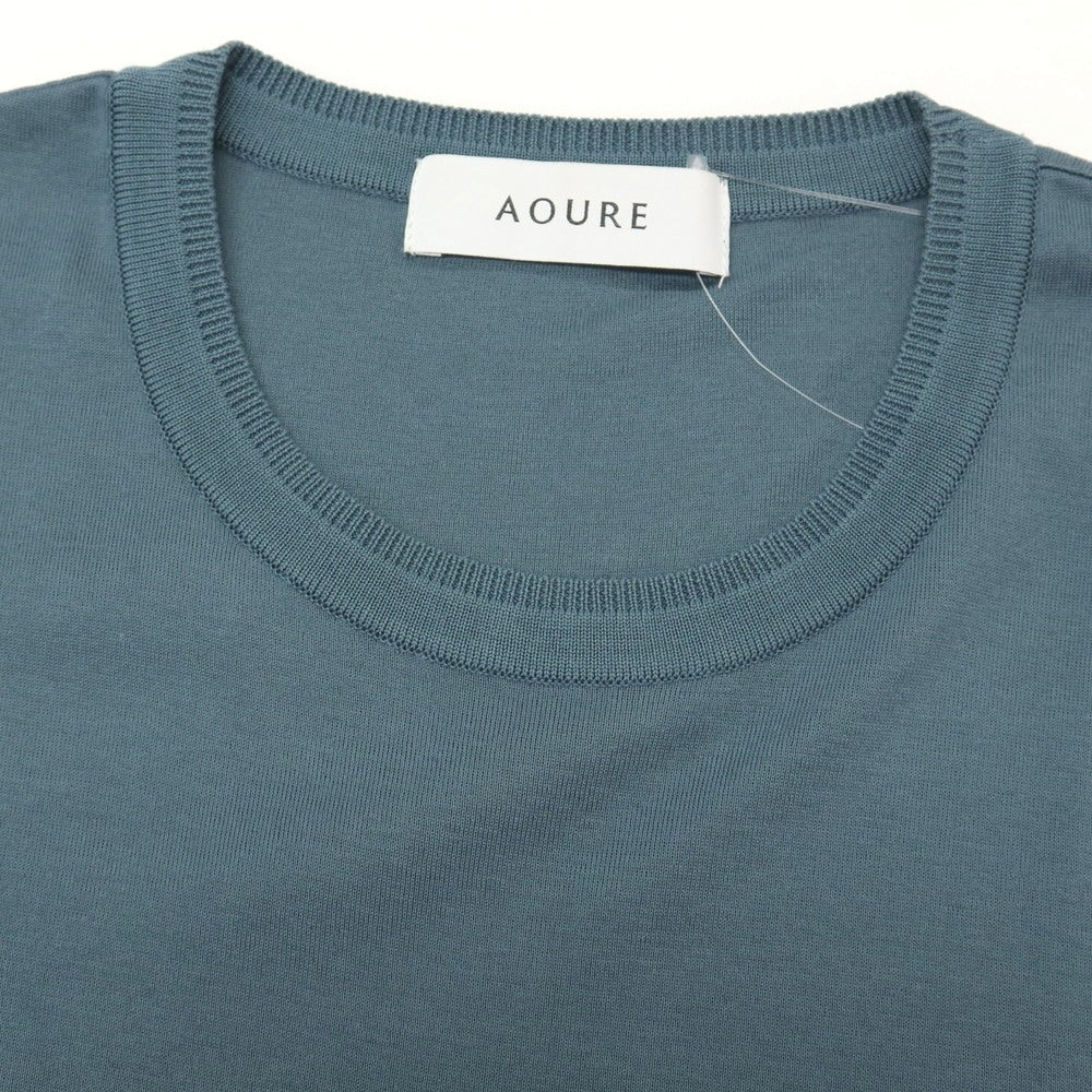 【中古】アウール AOURE コットン クルーネック 半袖Ｔシャツ ブルーグリーン系【サイズL】【 状態ランクB 】【 メンズ 】