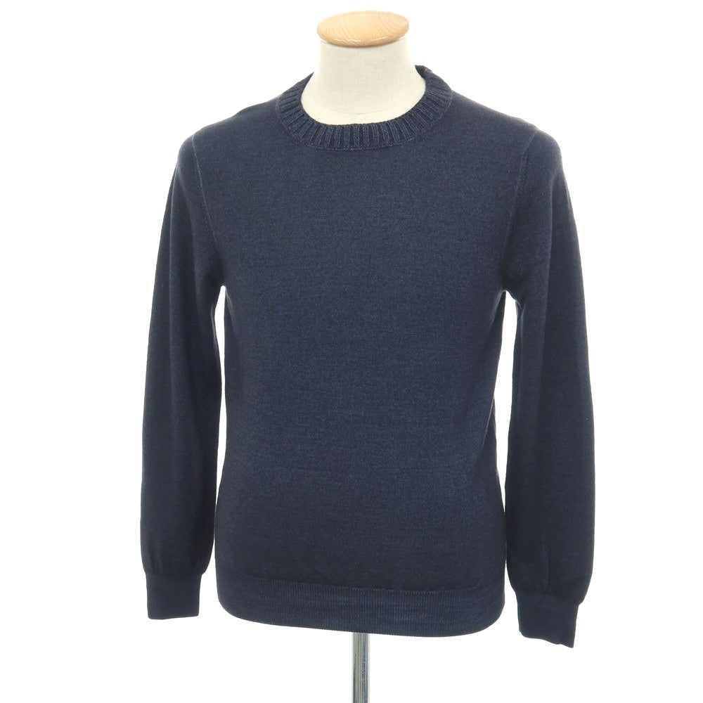【中古】クルチアーニ CRUCIANI ウール クルーネック プルオーバーニット ネイビー【サイズ44】【 状態ランクC 】【 メンズ 】