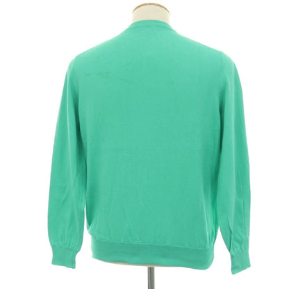 【中古】セッテフィーリ カシミア Settefili Cashmere コットン Vネック プルオーバーニット エメラルドグリーン【サイズ46】【 状態ランクB 】【 メンズ 】