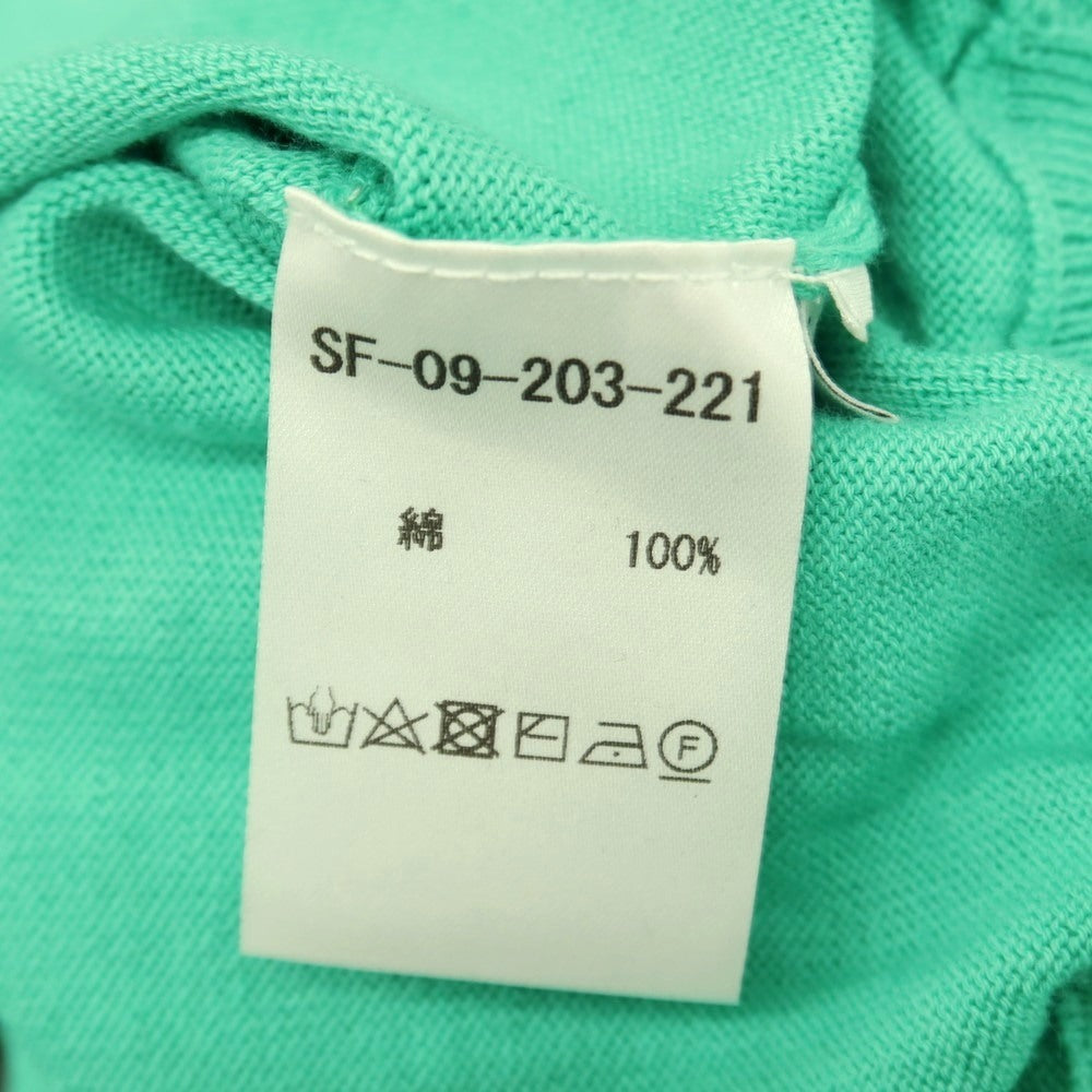 【中古】セッテフィーリ カシミア Settefili Cashmere コットン Vネック プルオーバーニット エメラルドグリーン【サイズ46】【 状態ランクB 】【 メンズ 】