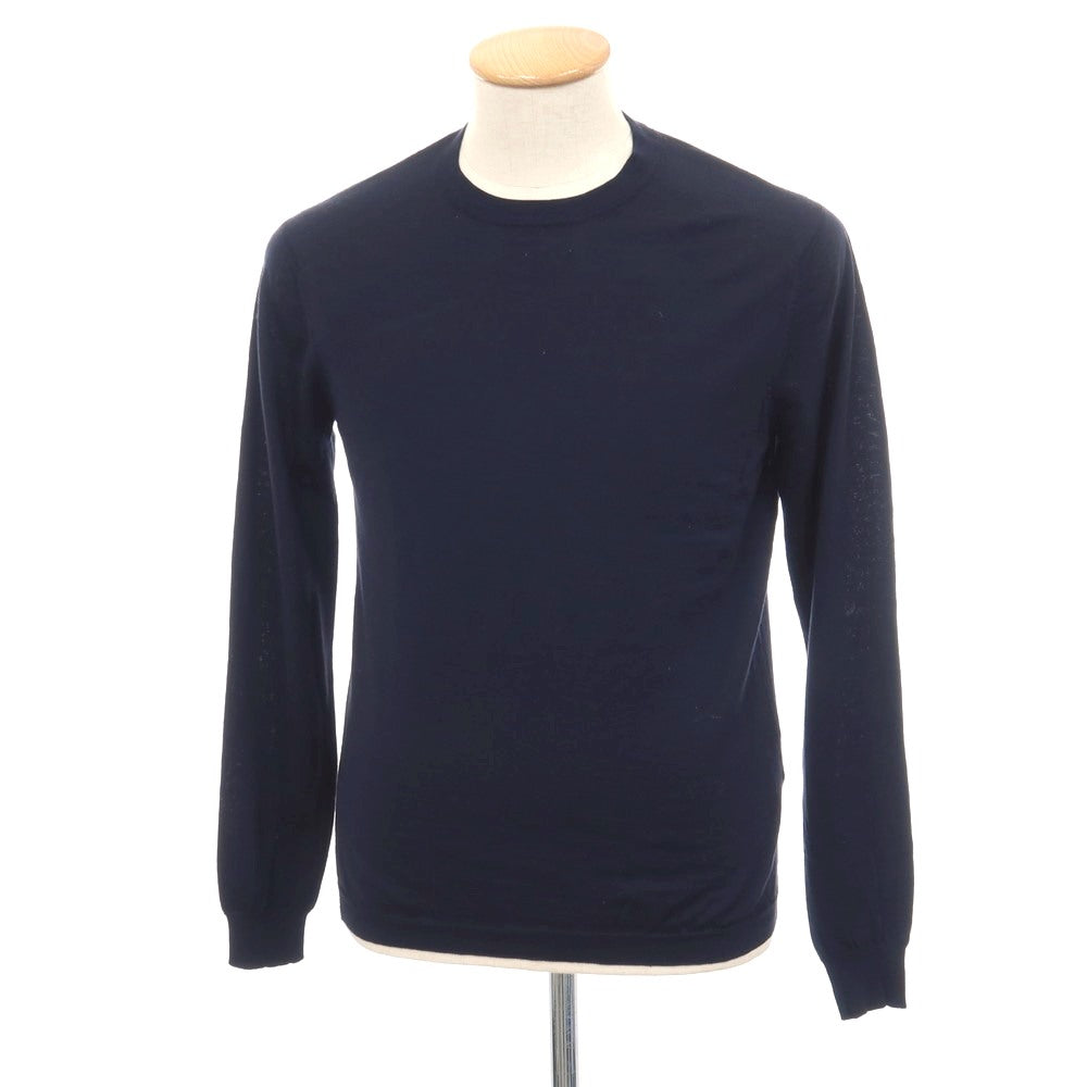 【中古】トゥモローランド TOMORROWLAND tricot ハイゲージ ウール クルーネック プルオーバーニット ネイビー【サイズXS】【 状態ランクB 】【 メンズ 】