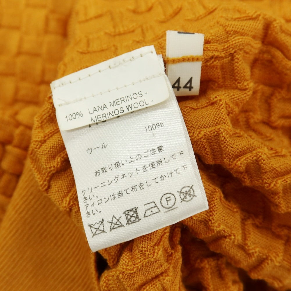 【中古】プリングル1815 PRINGLE 1815 ウール バスケット柄 長袖 ポロニット ライトオレンジ【サイズ44】【 状態ランクA 】【 メンズ 】