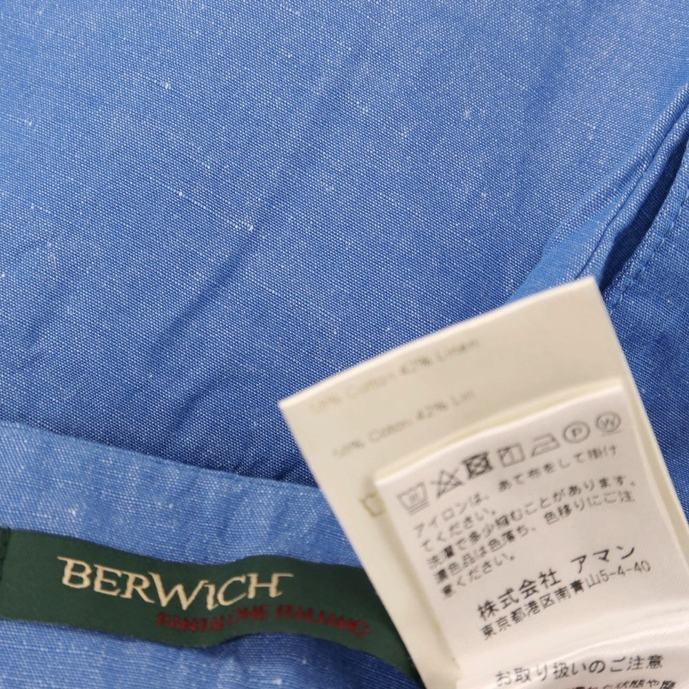 【中古】ベルウィッチ BERWICH コットンリネン カジュアルスラックスパンツ ブルー【サイズ46】【 状態ランクA 】【 メンズ 】