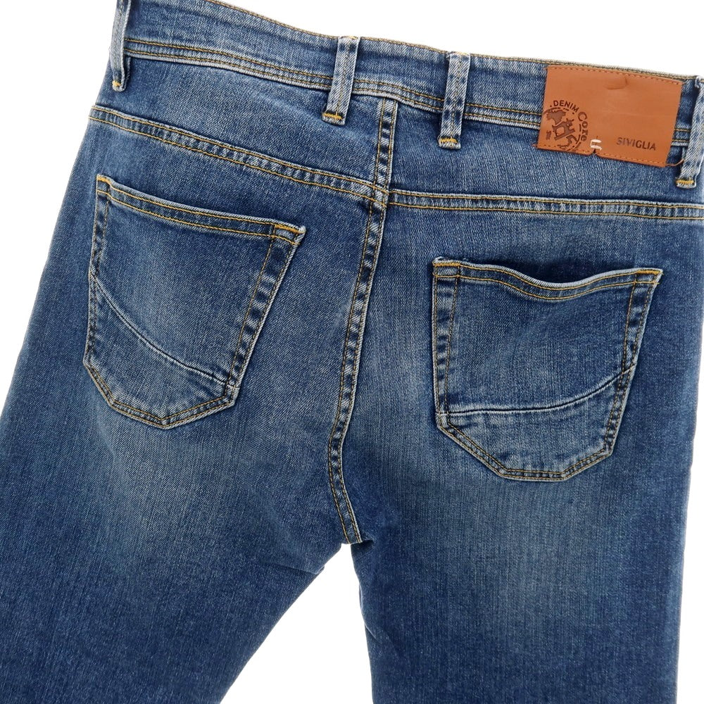 【中古】シビリア SIVIGLIA ストレッチ コットン デニムパンツ ジーンズ ネイビーブルー系【サイズ29】【 状態ランクC 】【 メンズ 】