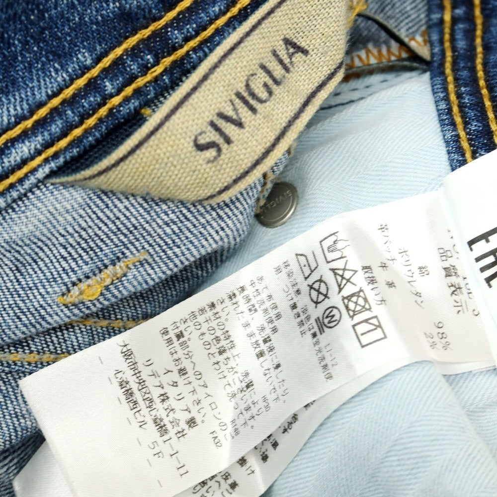 【中古】シビリア SIVIGLIA ストレッチ コットン デニムパンツ ジーンズ ネイビーブルー系【サイズ29】【 状態ランクC 】【 メンズ 】