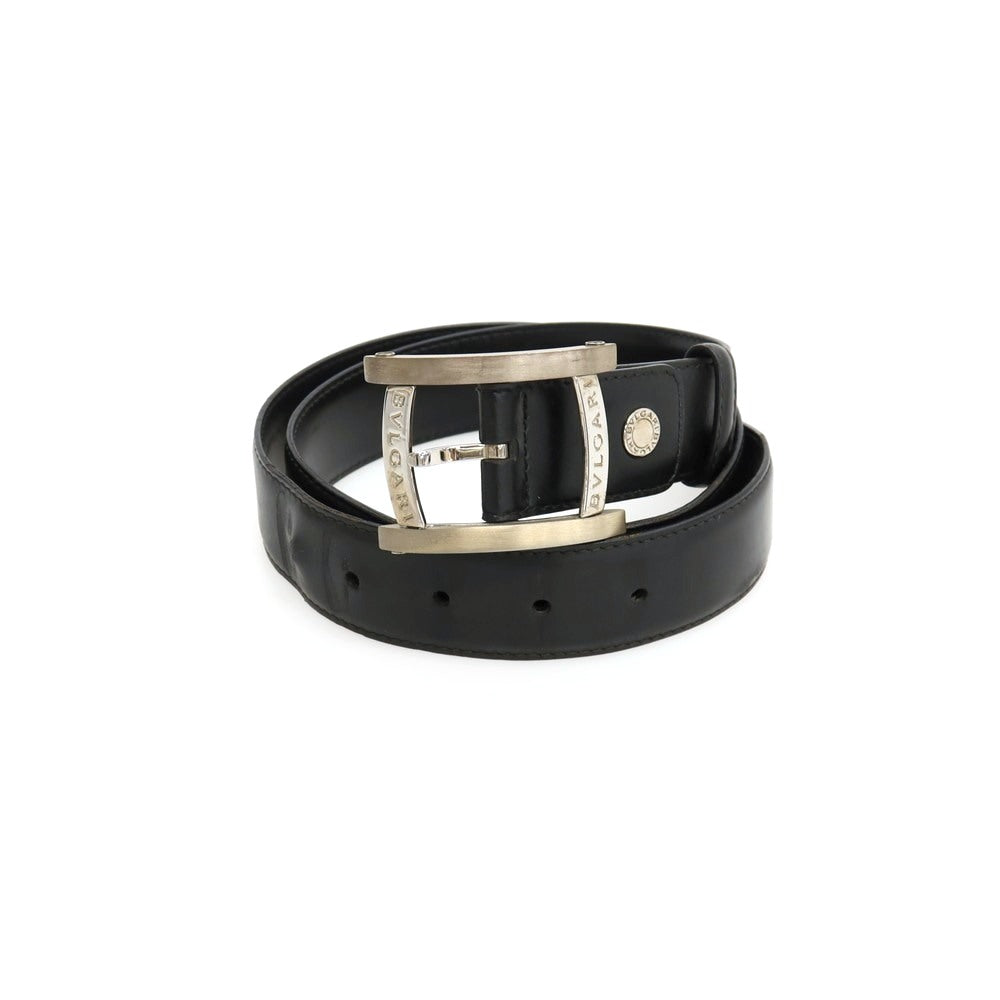【中古】ブルガリ BVLGARI レザー ベルト ブラック【サイズ46/115】【 状態ランクD 】【 メンズ 】