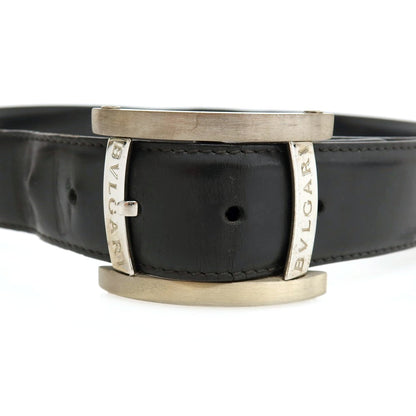 【中古】ブルガリ BVLGARI レザー ベルト ブラック【サイズ46/115】【 状態ランクD 】【 メンズ 】