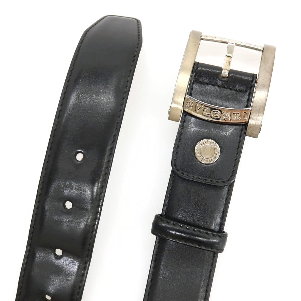 【中古】ブルガリ BVLGARI レザー ベルト ブラック【サイズ46/115】【 状態ランクD 】【 メンズ 】