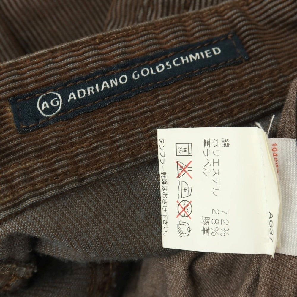 【中古】エージー アドリアーノゴールドシュミット AG Adriano Goldschmied コットンポリエステル 細畝 コーデュロイパンツ ダークブラウン【サイズ28】【 状態ランクB 】【 メンズ 】