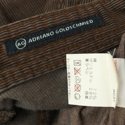 【中古】エージー アドリアーノゴールドシュミット AG Adriano Goldschmied コットンポリエステル 細畝 コーデュロイパンツ ダークブラウン【サイズ28】【 状態ランクB 】【 メンズ 】