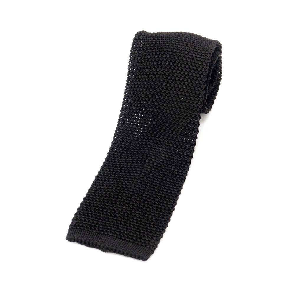 【新品】アットヴァンヌッチ Atto Vannucci シルク ニットタイ ネクタイ ブラック【 状態ランクN 】【 メンズ 】