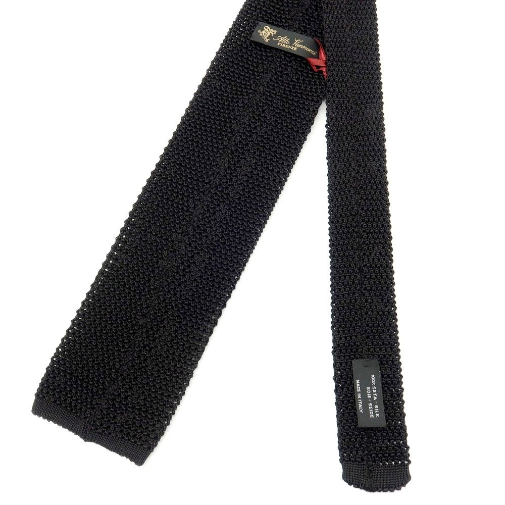 【新品】アットヴァンヌッチ Atto Vannucci シルク ニットタイ ネクタイ ブラック【 状態ランクN 】【 メンズ 】