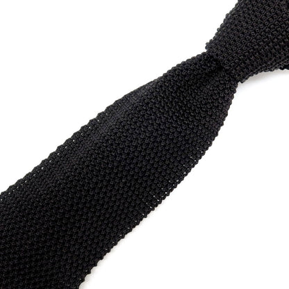 【新品】アットヴァンヌッチ Atto Vannucci シルク ニットタイ ネクタイ ブラック【 状態ランクN 】【 メンズ 】