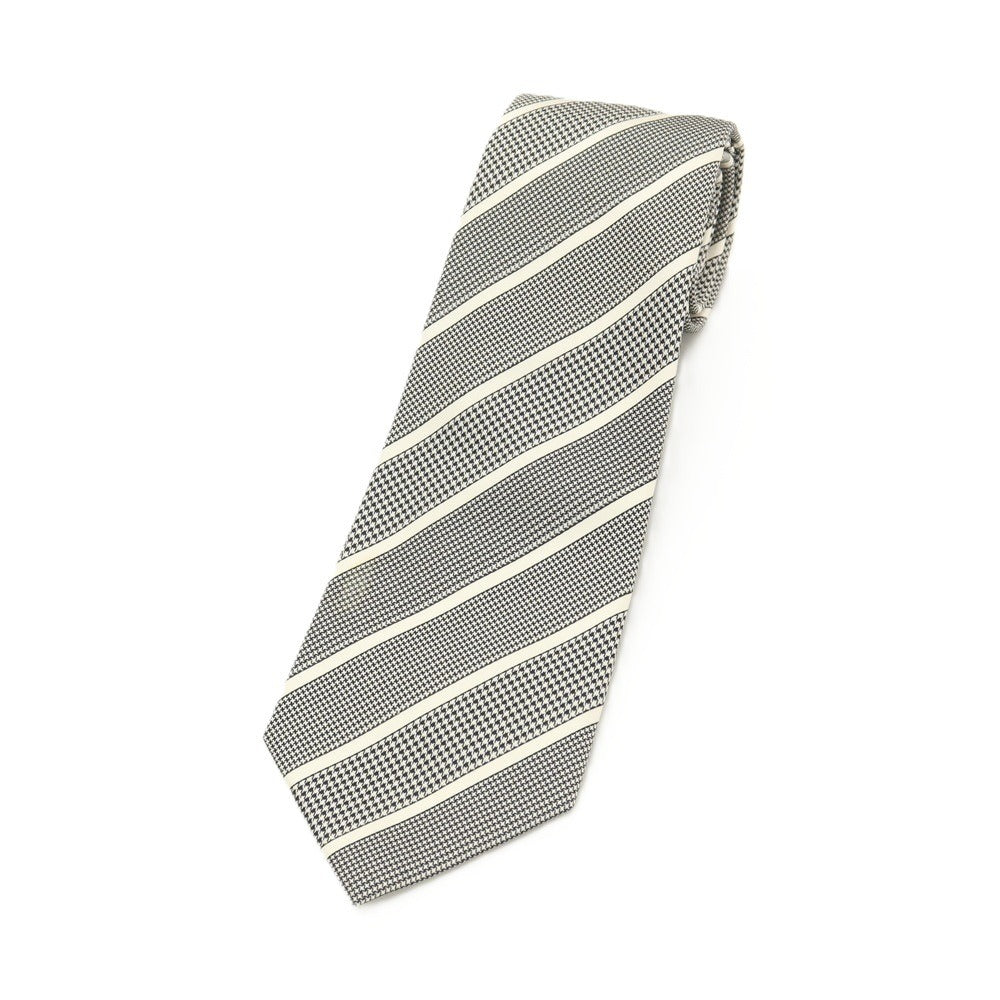 【新品】ステファノリッチ STEFANO RICCI LUXURY COLLECTION シルク ストライプ柄ネクタイ ブラックxホワイト【 状態ランクN 】【 メンズ 】