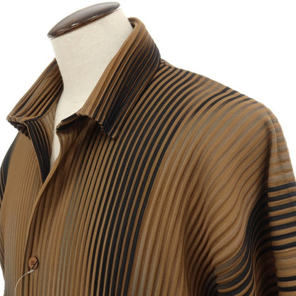 【中古】オム プリッセ イッセイミヤケ HOMME PLISSE ISSEY MIYAKE 2026年秋冬 プリーツ ロングシャツ ブラウン【サイズ表記なし（L位）】【 状態ランクA 】【 メンズ 】