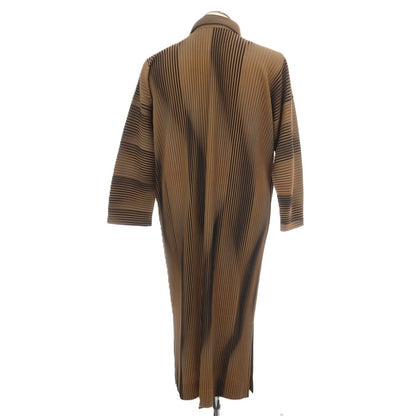 【中古】オム プリッセ イッセイミヤケ HOMME PLISSE ISSEY MIYAKE 2026年秋冬 プリーツ ロングシャツ ブラウン【サイズ表記なし（L位）】【 状態ランクA 】【 メンズ 】