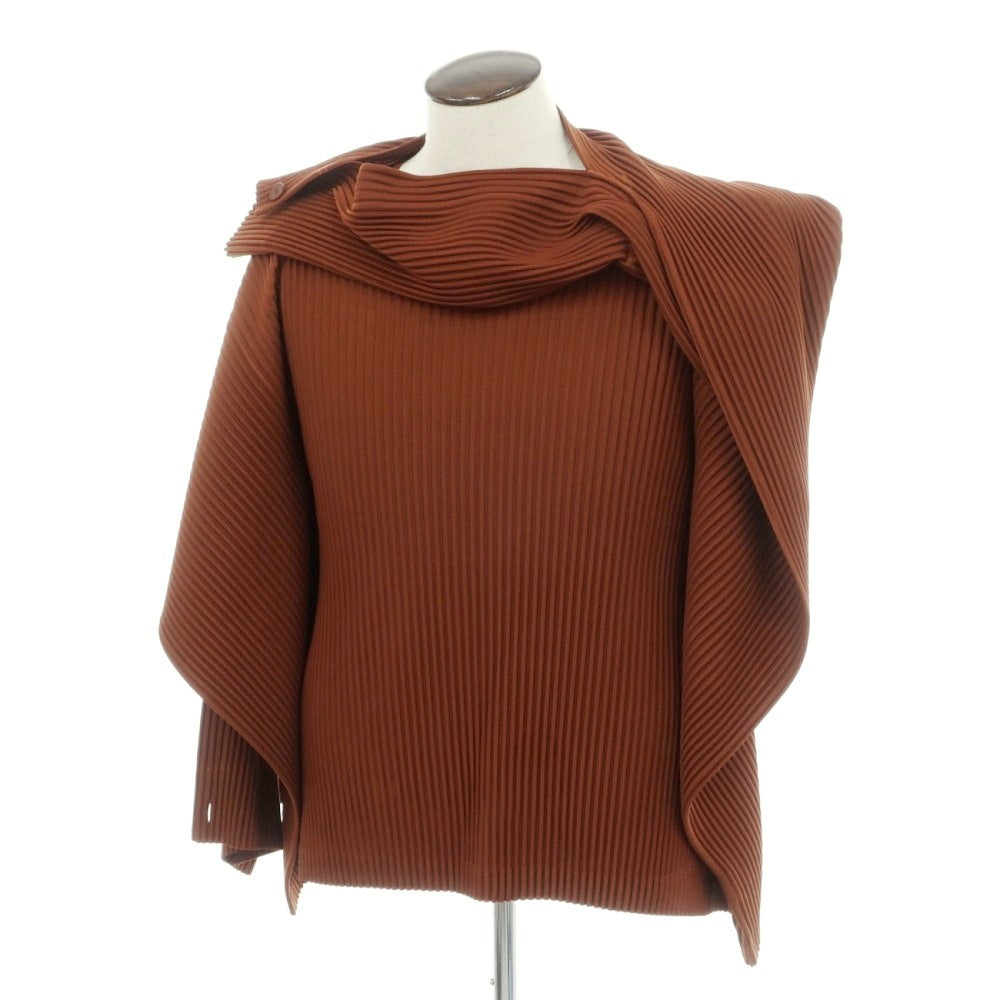 【中古】オム プリッセ イッセイミヤケ HOMME PLISSE ISSEY MIYAKE 2026年秋冬 プリーツジャージー 長袖カットソー テラコッタブラウン【サイズ表記なし（L位）】【 状態ランクA 】【 メンズ 】