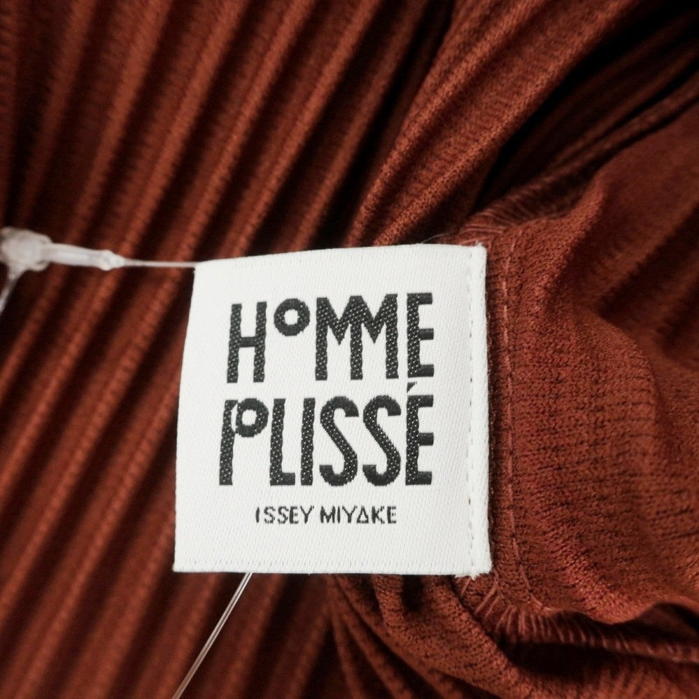 【中古】オム プリッセ イッセイミヤケ HOMME PLISSE ISSEY MIYAKE 2026年秋冬 プリーツジャージー 長袖カットソー テラコッタブラウン【サイズ表記なし（L位）】【 状態ランクA 】【 メンズ 】