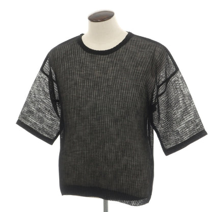 【中古】オム プリッセ イッセイミヤケ HOMME PLISSE ISSEY MIYAKE 2026年秋冬 プリーツ メッシュ 半袖カットソー ブラック【サイズ表記なし（L位）】【 状態ランクA 】【 メンズ 】