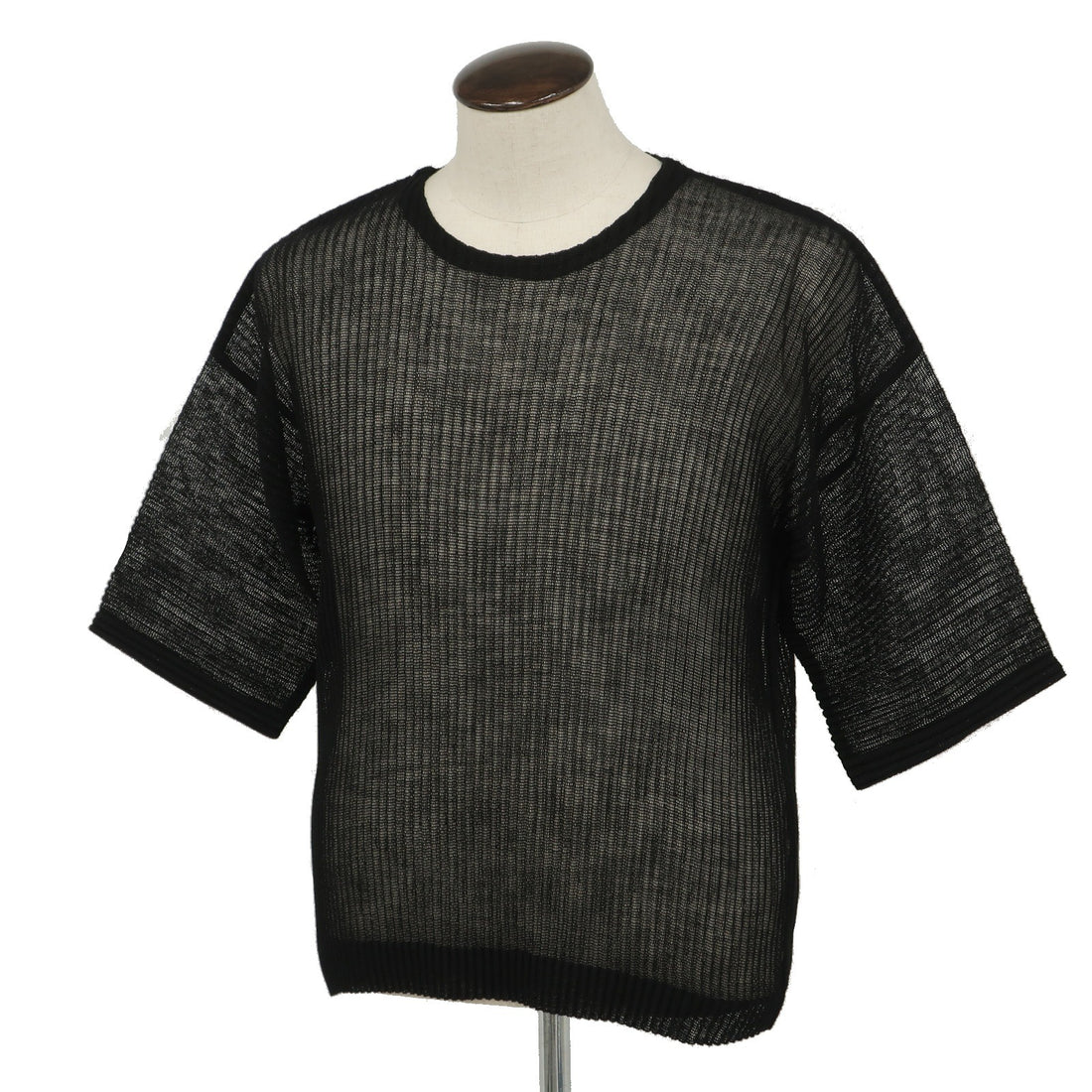 【中古】オム プリッセ イッセイミヤケ HOMME PLISSE ISSEY MIYAKE 2026年秋冬 プリーツ メッシュ 半袖カットソー ブラック【サイズ表記なし（L位）】【 状態ランクA 】【 メンズ 】