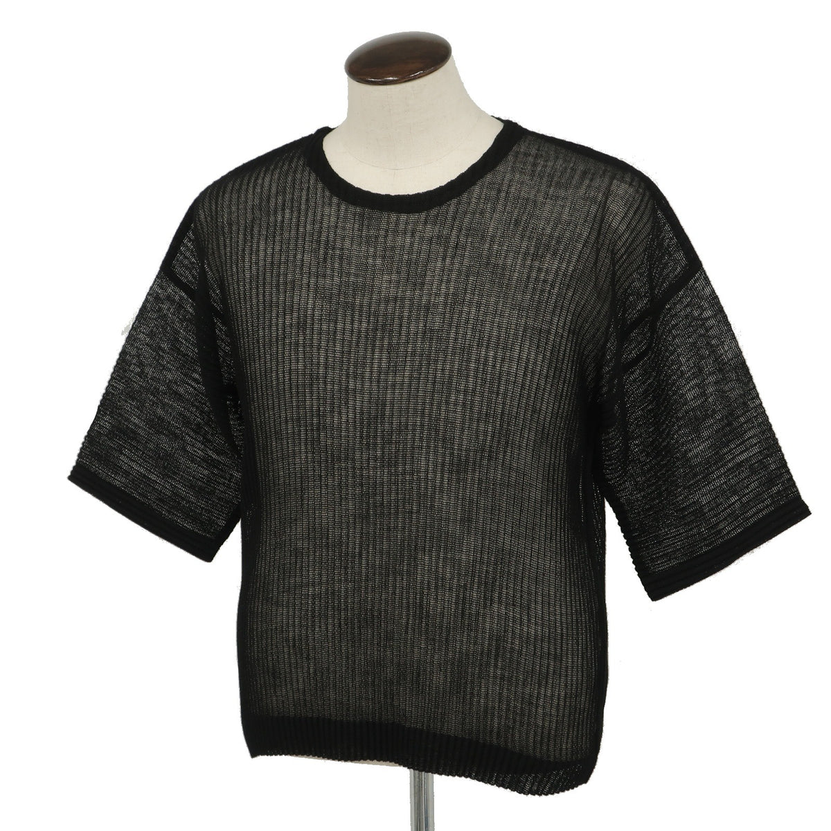 【中古】オム プリッセ イッセイミヤケ HOMME PLISSE ISSEY MIYAKE 2026年秋冬 プリーツ メッシュ 半袖カットソー ブラック【サイズ表記なし（L位）】【 状態ランクA 】【 メンズ 】