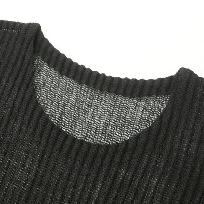 【中古】オム プリッセ イッセイミヤケ HOMME PLISSE ISSEY MIYAKE 2026年秋冬 プリーツ メッシュ 半袖カットソー ブラック【サイズ表記なし（L位）】【 状態ランクA 】【 メンズ 】